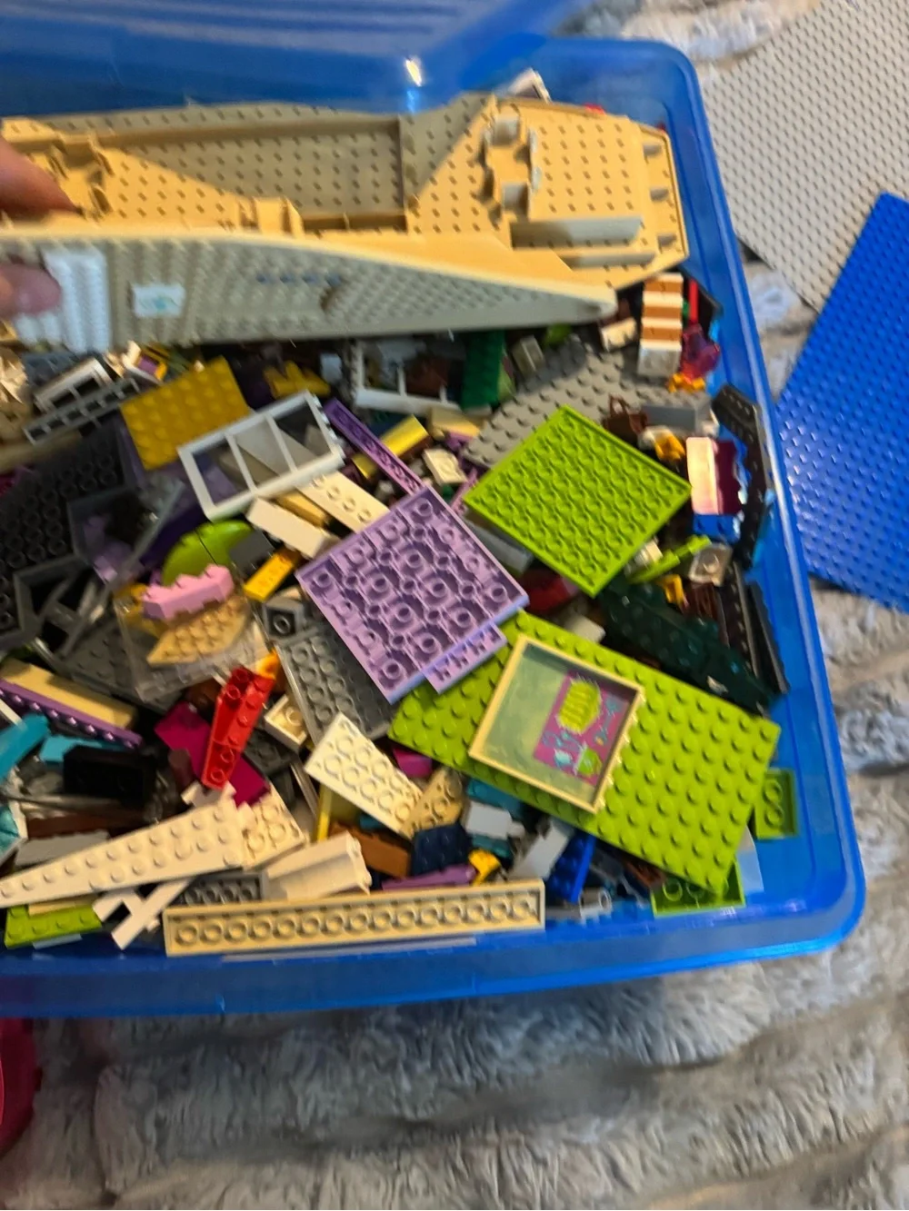 Large lot of Legos - Building Bricks w/Storage  two large containers w/boards